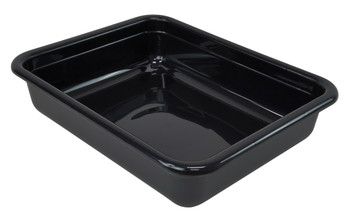 Bussing Tub, 15"W x 20"L x 5"H, flat bottom, Black, Black, Polypropylene, Case of 180, FSB-20155BKNB