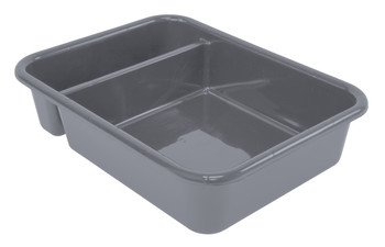 Bussing Tub, 15"W x 20"L x 5"H, (2) compartment, Gray, Gray, Polypropylene, FSB-21165GY