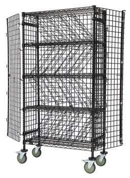 Bulk Wine Security Unit, mobile, 48"W x 14"D x 74"H, Epoxy Coated, Black, 0, Carbon Steel, M1448-69BWSECBK
