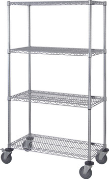Mobile Cart, 36"W x 18"D x 80"H, includes: (4) wire shelves, Chrome, 0, Carbon Steel, M1836C47