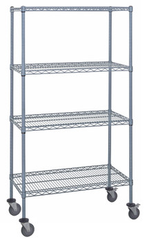 Mobile Cart, 36"W x 18"D x 69"H, 1200 lbs. load capacity, Epoxy Coated, Gray, 0, Carbon Steel, M1836GY46-LH33C
