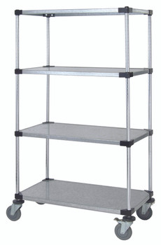 Mobile Cart, 36"W x 18"D x 69"H, includes: (4) solid galvanized steel shelves, Galvanized, 0, Carbon Steel, M1836SG46