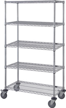 Mobile Cart, 48"W x 18"D x 69"H, includes: (5) wire shelves, Chrome, 0, Carbon Steel, M1848C46-5