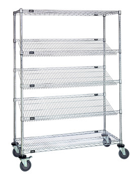 Mobile Cart, 48"W x 18"D x 63"H, includes: (2) flat wire shelves, Chrome, 0, Carbon Steel, M1848SL6C