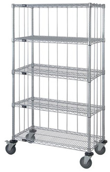 Mobile Enclosure Cart, 60"W x 18"D x 69"H, includes: (5) wire shelves, Chrome, 0, Carbon Steel, M1860C46RE-5
