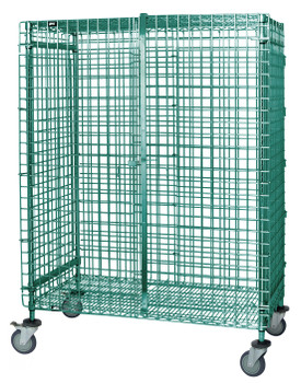 Security Unit, mobile, 36"W x 21"D x 69"H, Epoxy Coated, Green, 0, Carbon Steel, M2136-69SECP