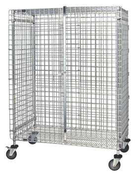 Security Unit, mobile, 48"W x 21"D x 69"H, Chrome, 0, Carbon Steel, M2148-69SEC