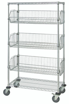 Basket Unit, mobile, 36"W x 24"D x 69"H, Chrome, 0, Carbon Steel, M2436BC6C