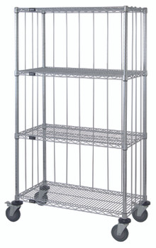 Mobile Enclosure Cart, 36"W x 24"D x 80"H, includes: (4) wire shelves, Chrome, 0, Carbon Steel, M2436C47RE