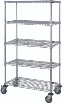 Mobile Cart, 48"W x 24"D x 80"H, includes: (5) wire shelves, Chrome, 0, Carbon Steel, M2448C47-5