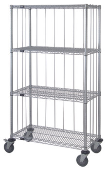 Mobile Enclosure Cart, 48"W x 24"D x 80"H, includes: (4) wire shelves, Chrome, 0, Carbon Steel, M2448C47RE