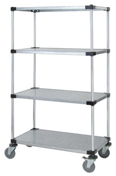 Mobile Cart, 48"W x 24"D x 69"H, includes: (4) solid galvanized steel shelf, Galvanized, 0, Carbon Steel, M2448SG46-CC