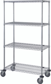 Mobile Cart, 60"W x 24"D x 69"H, includes: (4) wire shelves, Chrome, 0, Carbon Steel, M2460C46