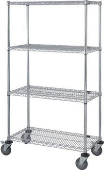 Mobile Cart, 60"W x 24"D x 80"H, 1200 lbs. load capacity, Chrome, 0, Carbon Steel, M2460C47-7LH57C