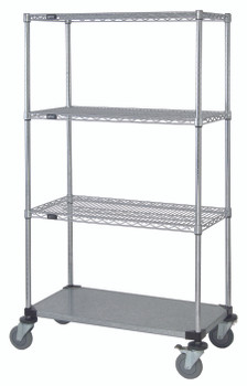Mobile Cart, 60"W x 24"D x 80"H, includes: (3) wire shelves, Chrome/Galvanized, 0, Carbon Steel, M2460CG47