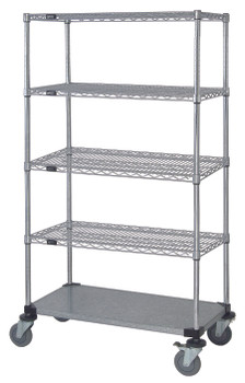 Mobile Cart, 60"W x 24"D x 80"H, includes: (4) wire shelves, Chrome/Galvanized, 0, Carbon Steel, M2460CG47-5