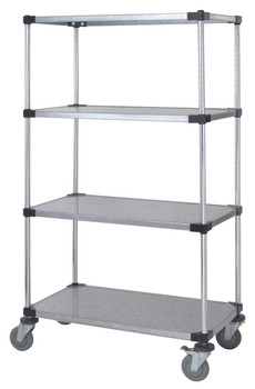 Mobile Cart, 60"W x 24"D x 69"H, includes: (4) solid galvanized steel shelves, Galvanized, 0, Carbon Steel, M2460SG46