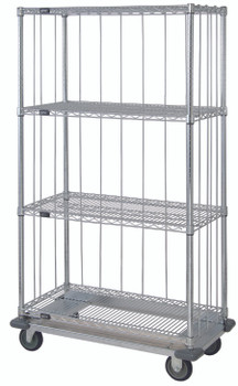Mobile Enclosure Cart, 48"W x 18"D x 70"H, includes: (4) wire shelves, Chrome, 0, Carbon Steel, MD1848C46RE