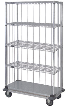 Mobile Enclosure Cart, 48"W x 18"D x 70"H, includes: (4) wire shelves, Chrome/Galvanized, 0, Carbon Steel, MD1848CG46RE-5