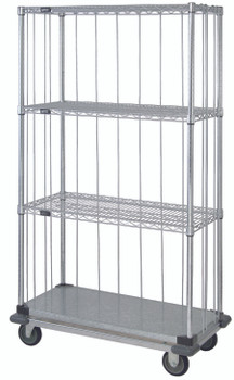 Mobile Enclosure Cart, 48"W x 18"D x 81"H, includes: (3) wire shelves, Chrome/Galvanized, 0, Carbon Steel, MD1848CG47RE