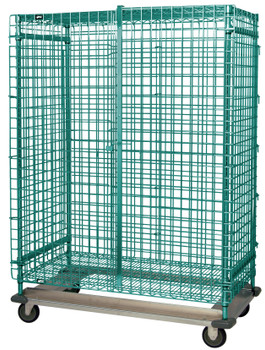 Security Unit, mobile with dolly base, 60"W x 18"D x 70"H, Epoxy Coated, Green, 0, Carbon Steel, MD1860-70SECP