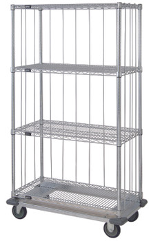 Mobile Enclosure Cart, 48"W x 24"D x 81"H, includes: (4) wire shelves, Chrome, 0, Carbon Steel, MD2448C47RE