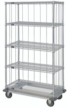 Mobile Enclosure Cart, 48"W x 24"D x 81"H, includes: (5) wire shelves, Chrome, 0, Carbon Steel, MD2448C47RE-5