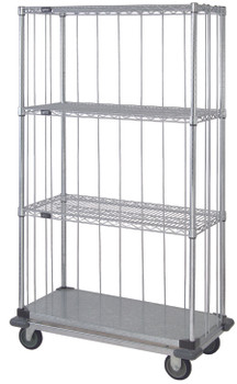 Mobile Enclosure Cart, 48"W x 24"D x 81"H, includes: (3) wire shelves, Chrome/Galvanized, 0, Carbon Steel, MD2448CG47RE