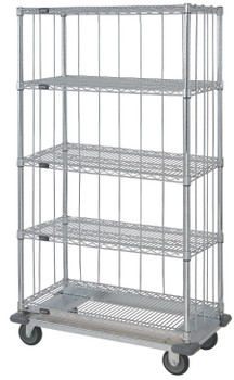 Mobile Enclosure Cart, 60"W x 24"D x 81"H, includes: (5) wire shelves, Chrome, 0, Carbon Steel, MD2460C47RE-5