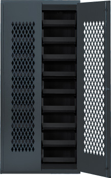Specialty Bin Cabinets, heavy-duty, mesh door model, Gray, Black, Carbon Steel, MESH-250BK