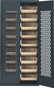 Specialty Bin Cabinets, heavy-duty, mesh door model, Gray, Clear, Carbon Steel, MESH-250CL
