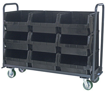 Magnum Tote Truck, 60"W x 18" x 47"H, 1-1/2" x 3/16" all welded construction, Gray, Black, Carbon Steel, MTT-1860-543BK