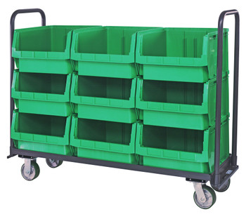 Magnum Tote Truck, 60"W x 18" x 47"H, 1-1/2" x 3/16" all welded construction, Gray, Green, Carbon Steel, MTT-1860-543GN