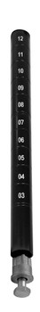 Post with Leveling Legs, 63"H, numbered grooves in 1" increments, Epoxy Coated, Black, 0, Carbon Steel, P63BK