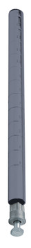 Post with Leveling Legs, 63"H, numbered grooves in 1" increments, Epoxy coated, Gray, 0, Carbon Steel, P63GY