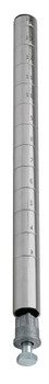 Post with Leveling Legs, 74"H, numbered grooves in 1" increments, Stainless, 0, Stainless, P74S