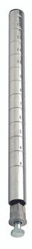 Post with Leveling Legs, 86"H, numbered grooves in 1" increments, Chrome, 0, Carbon Steel, P86C