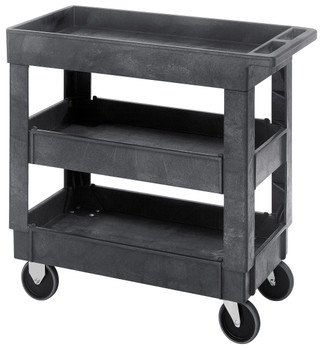 Utility Cart, (3) shelves, 34-1/4"W x 17-1/2"D x 31-1/2"H, Gray, 0, Polymer, PC3518-33-3