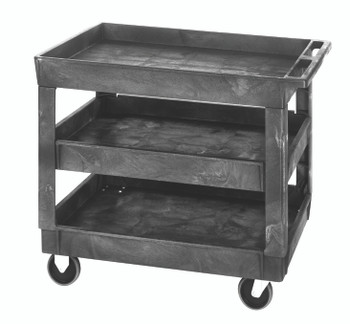 Utility Cart, (3) shelves, 40"W x 26"D x 31-1/2"H, Gray, 0, Polymer, PC4026-33-3