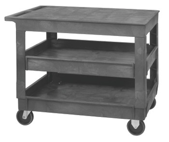 Utility Cart, (3) shelves, 40"W x 26"D x 32-1/2"H, Gray, 0, Polymer, PFTC4026-33-3