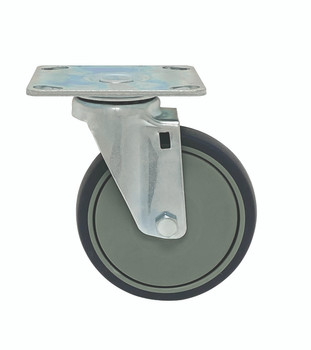 Swivel Thermoplastic Resin Caster, 5" x 1-1/4", each, Chrome, 0, Thermoplastic, PT-PS
