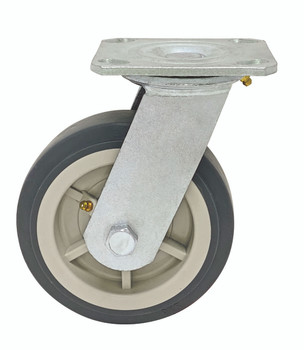 Swivel Polyurethane Caster, 6" x 2", each, Chrome, 0, Polyurethane, PT-PS6