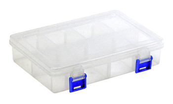 Compartment Storage Box, 7-3/4"L x 5-1/2"W x 1-3/4"H, comes with adjustable dividers, Clear, Clear, Polypropylene, QB400CS