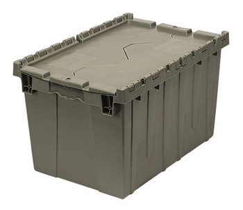Distribution Bin, Heavy Duty Attached Top Container, 15"W x 21-3/4"D x 12-3/4"H overall size, Gray, Gray, HDPE, QDC2115-12