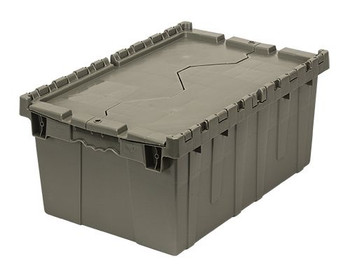 Distribution Bin, Heavy Duty Attached Top Container, 14-7/8"W x 21-3/4"D x 9-5/8"H overall size, Gray, Gray, HDPE, QDC2115-9