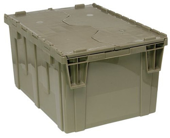 Distribution Bin, Heavy Duty Attached Top Container, 19-3/8"W x 23-7/8"D x 12-1/2"H overall size, Gray, Gray, HDPE, QDC2420-12