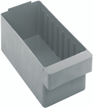 Super Tuff Euro Drawer, 11-7/8"L x 5-9/16"W x 4-5/8"H, front pull handle, Gray, Gray, Polysteryne, QED601GYCS