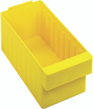 Super Tuff Euro Drawer, 11-7/8"L x 5-9/16"W x 4-5/8"H, front pull handle, Yellow, Yellow, Polysteryne, QED601YL