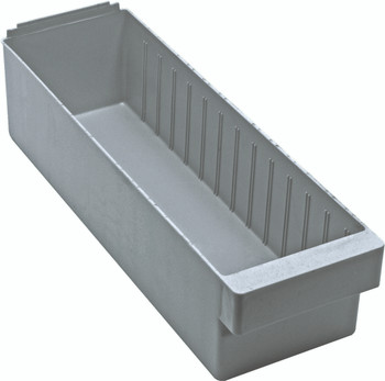 Super Tuff Euro Drawer, 17-3/4"L x 5-9/16"W x 4-5/8"H, front pull handle, Gray, Gray, Polysteryne, QED602GYCS