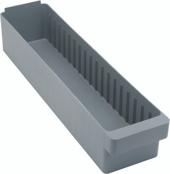 Super Tuff Euro Drawer, 24"L x 5-9/16"W x 4-5/8"H, front pull handle, Gray, Gray, Polysteryne, QED603GY